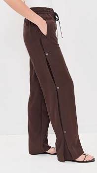Vince Womens MID Rise Side SNAP Pull ON Pant, DK Coffee, XX-Small